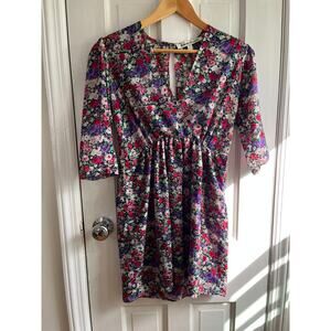 LOVERS + FRIENDS Floral Dusk Mini Dress Small - 💐 Open Back Boho Coquette ✨